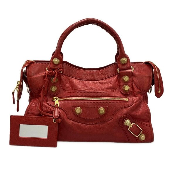 Auth BALENCIAGA The Giant City 173084 Red Leather - Handbag - Picture 1 of 16